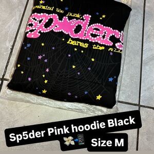 Sp5der Black V-Neck Sweater